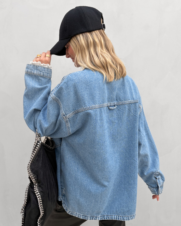 Denim jakke i oversize pasform