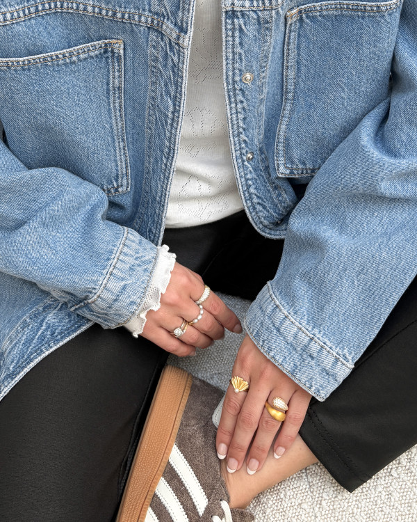 Denim jakke i oversize pasform