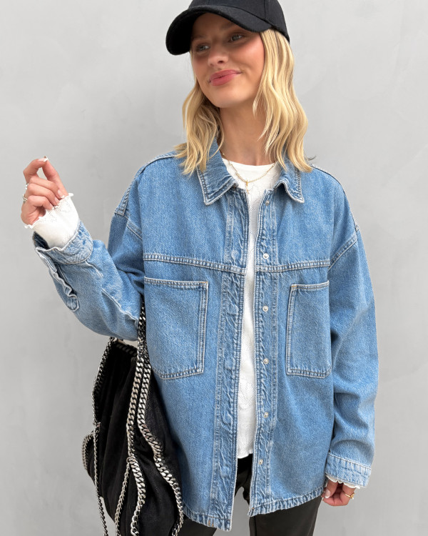 Denim jakke i oversize pasform