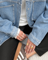 Denim jakke i oversize pasform