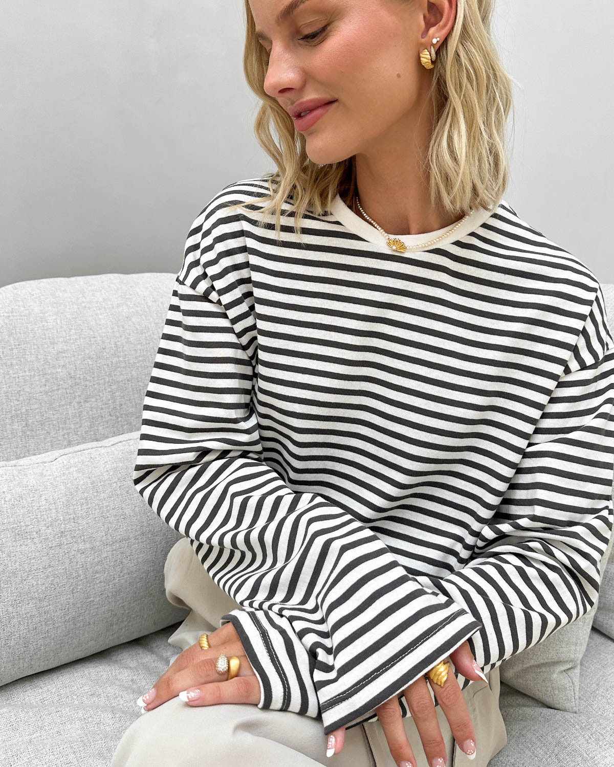 Pieces Pcsadie Cloud Dancer Magnet Ls Top - L - Hvid