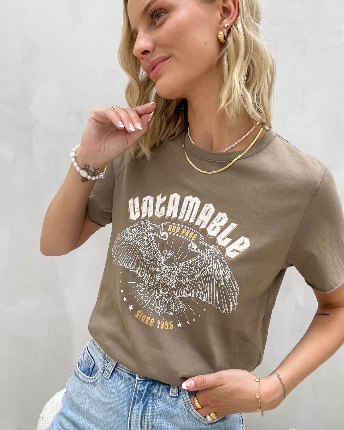 ONLY Onllucy Walnut Untamable Reg S/S Top - XS - Brun