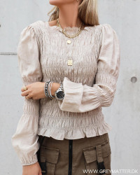Polka Smock Camel Shirt