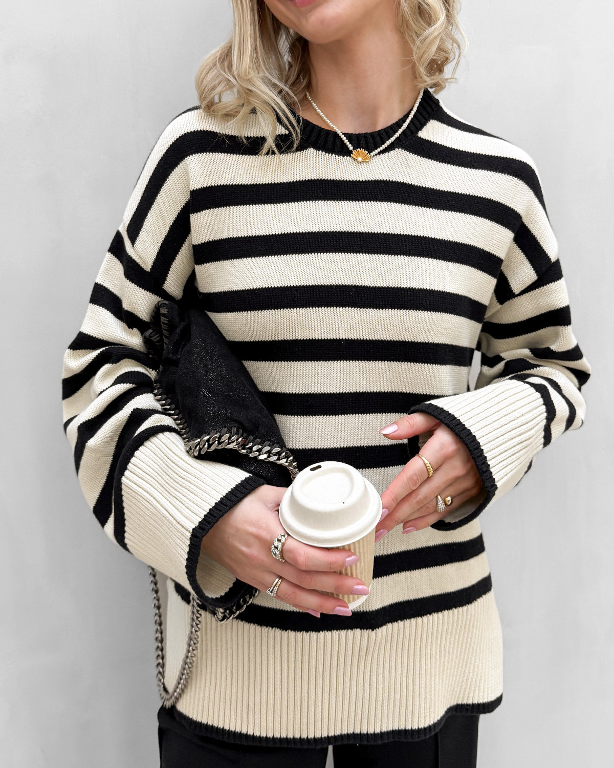 AWTESSA ls o-neck knit Birch - Stilk AS