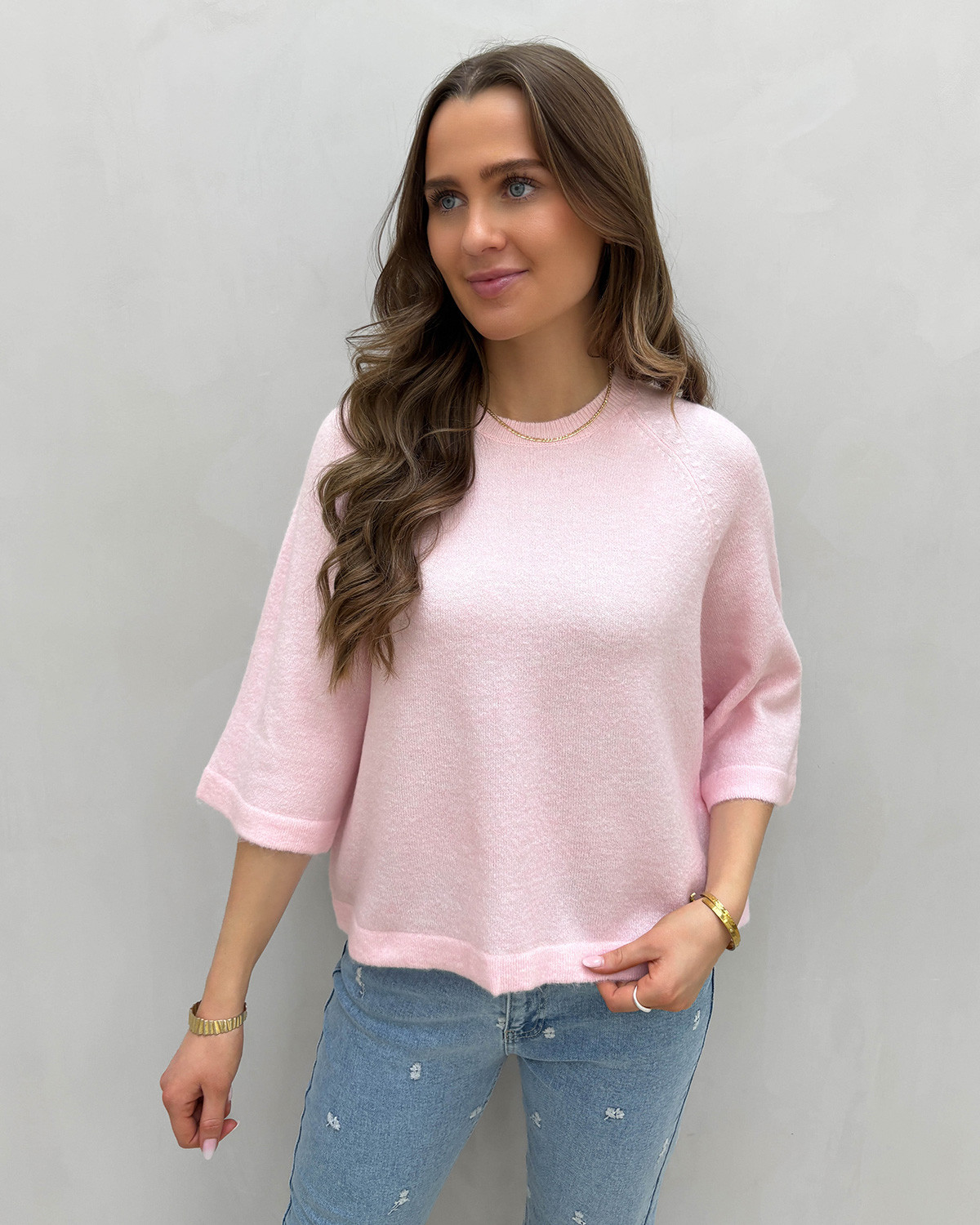 ONLY Onlsimoni Potpourri 3/4 Pullover Knit - XL - Rosa