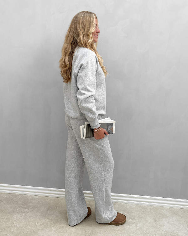 Grå sweat bluse med zipper