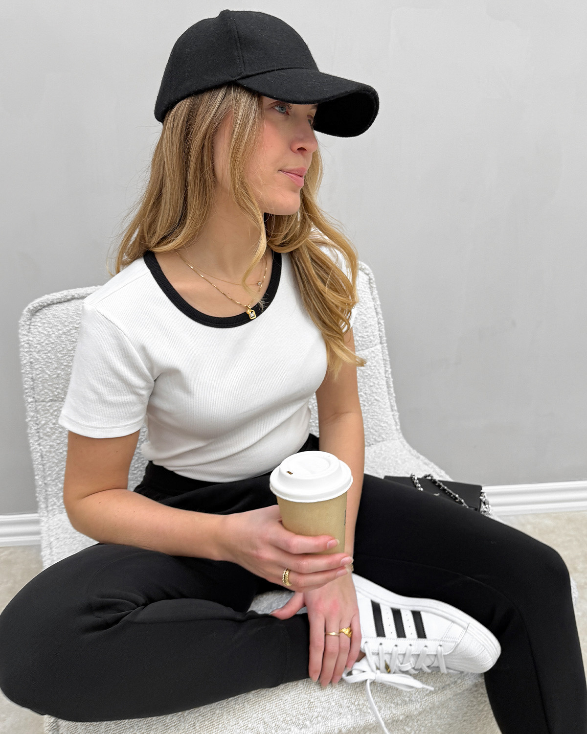 Pieces Pcmay Bright White Black Contrast Ss Tee - XS - Hvid