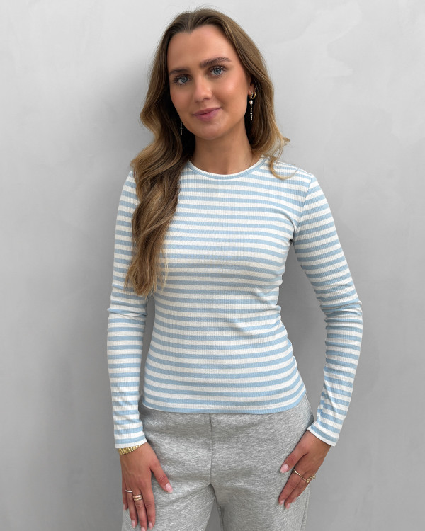 Stribet bluse til damer