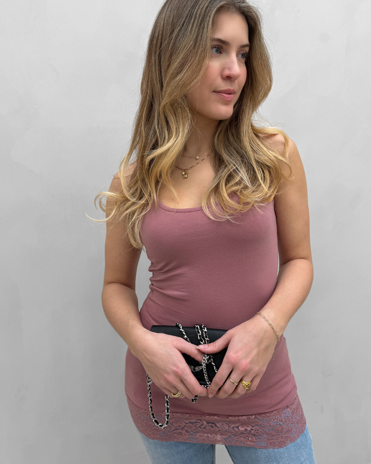 Vero Moda Vmmaxi Nostalgia Rose My Lace Long Tank - M - Rosa