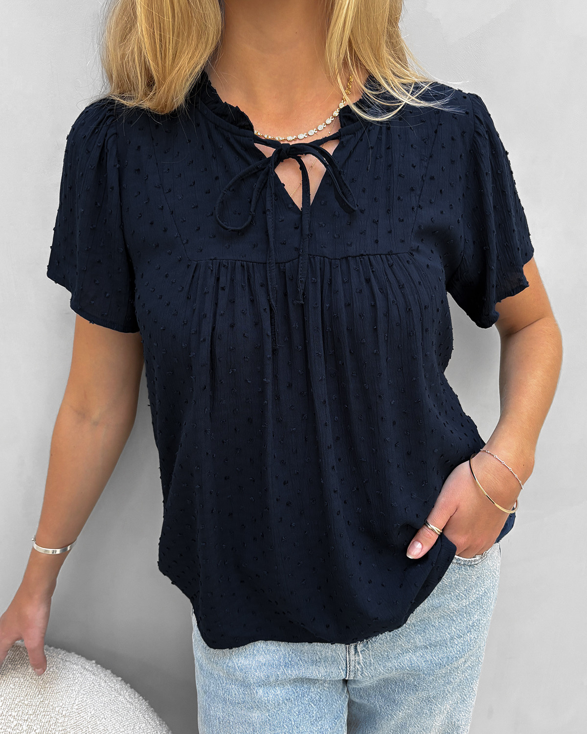 JDY Jdylima Black Iris Life S/S Top - 36 - Sort