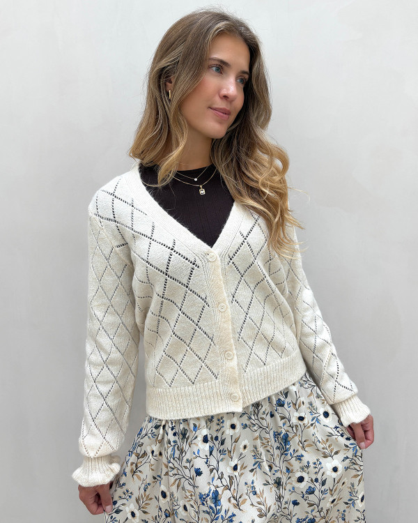 Beige cardigan til damer