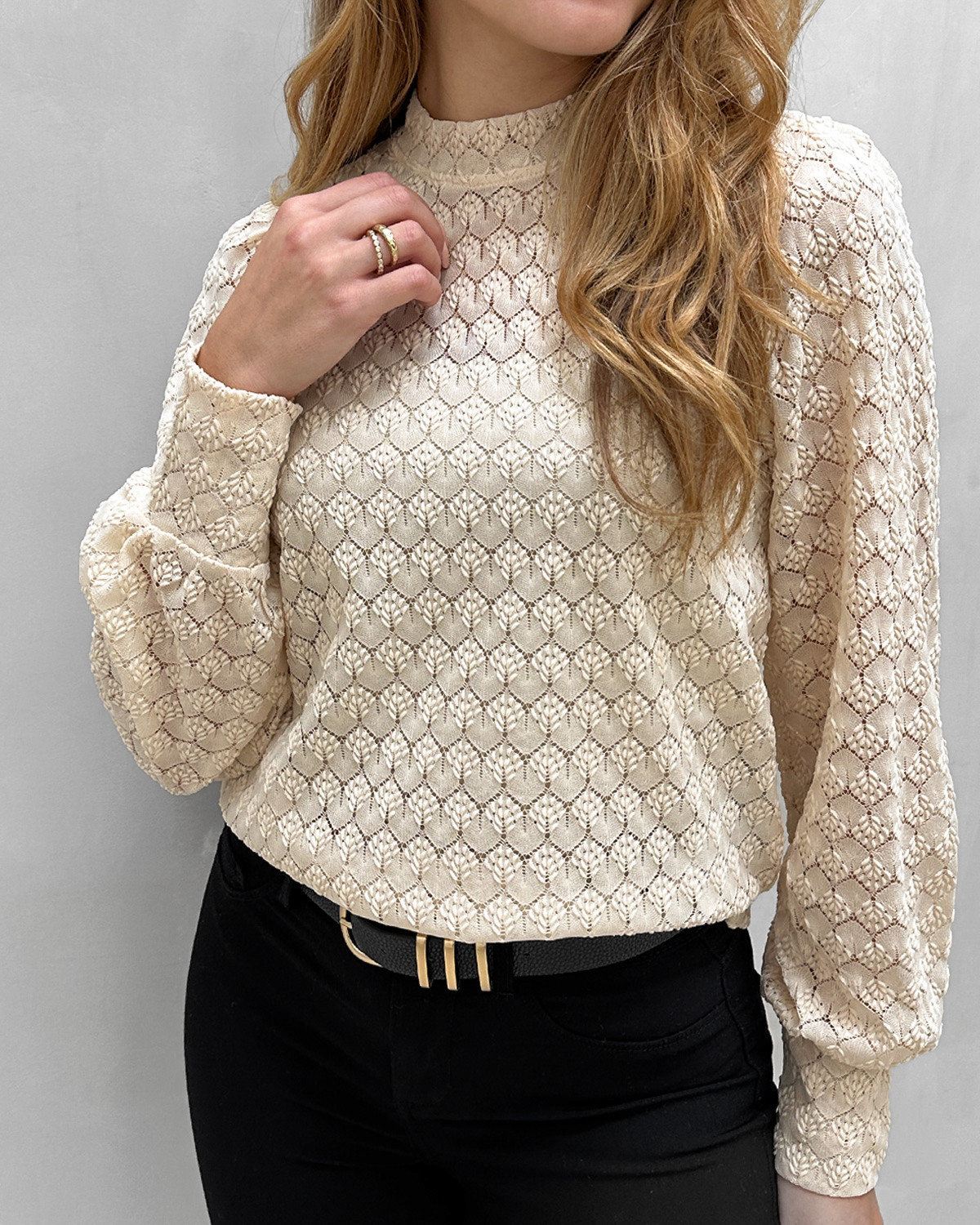 JDY Jdyavery Sandshell L/S Lace Top - S - Beige