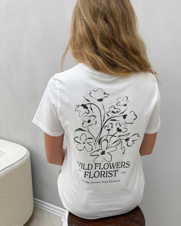Hvid t-shirt med print