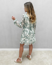 Flæsekjole med blomster print