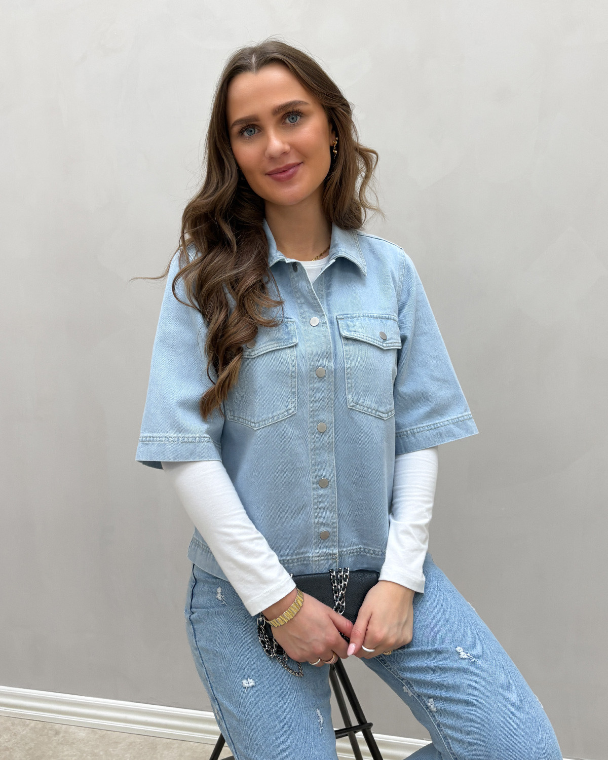 ONLY Onlindiggo jeanshemd voor dames, blauw (medium blue