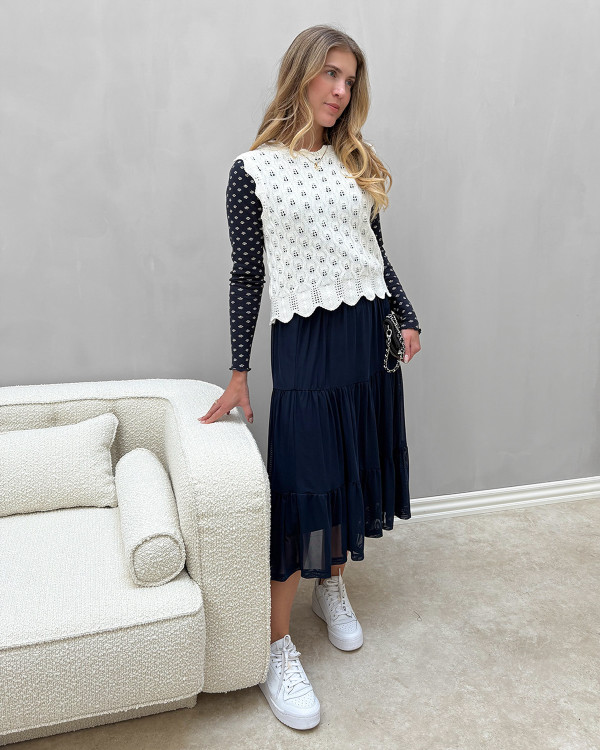 Mesh nederdel med cutlines