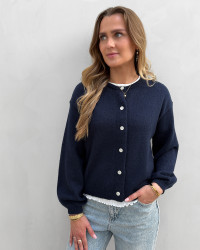 Blå cardigan til damer