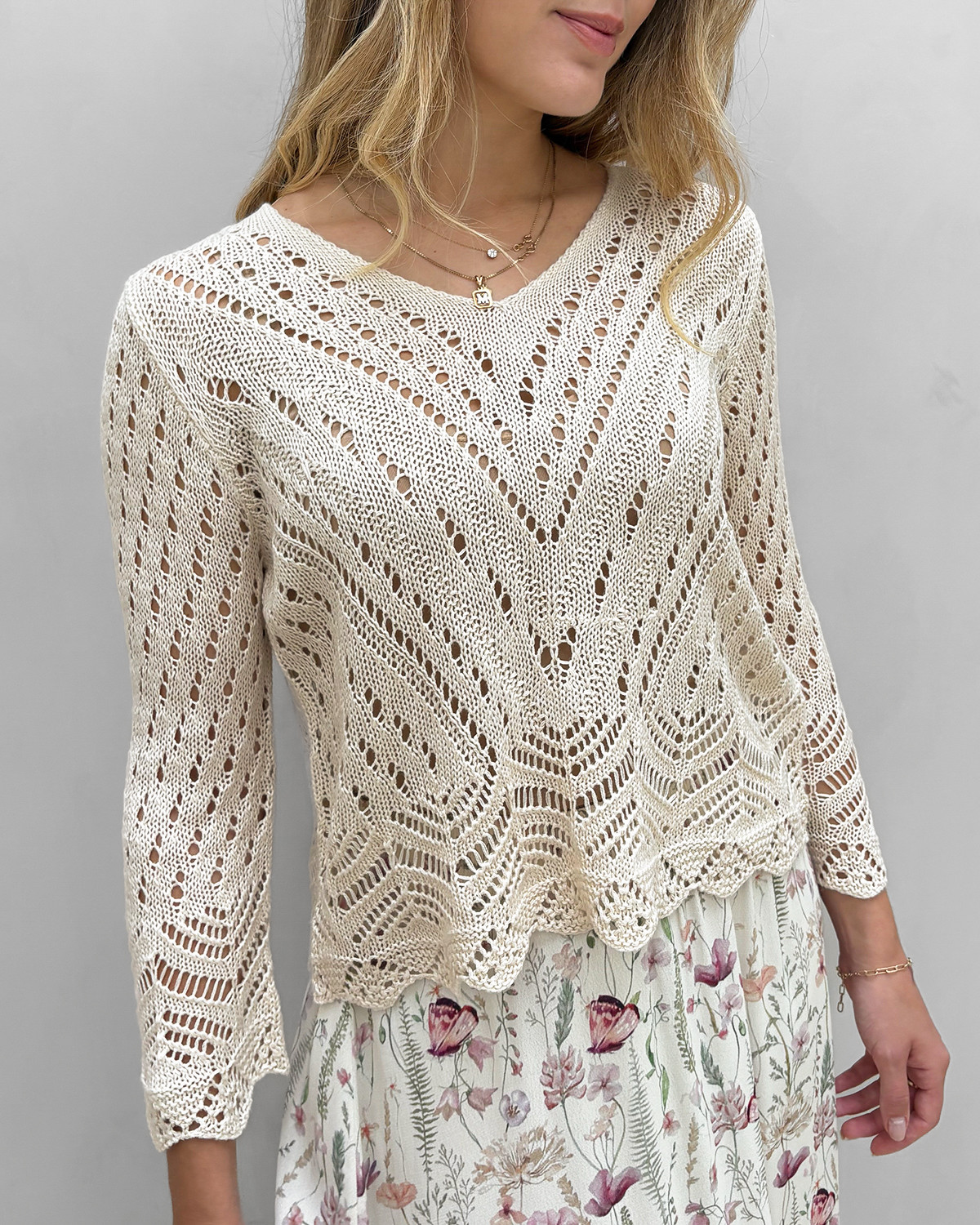 JDY Jdynew Tapioca Sun 3/4 Cropped Pullover Knit - XL - Beige