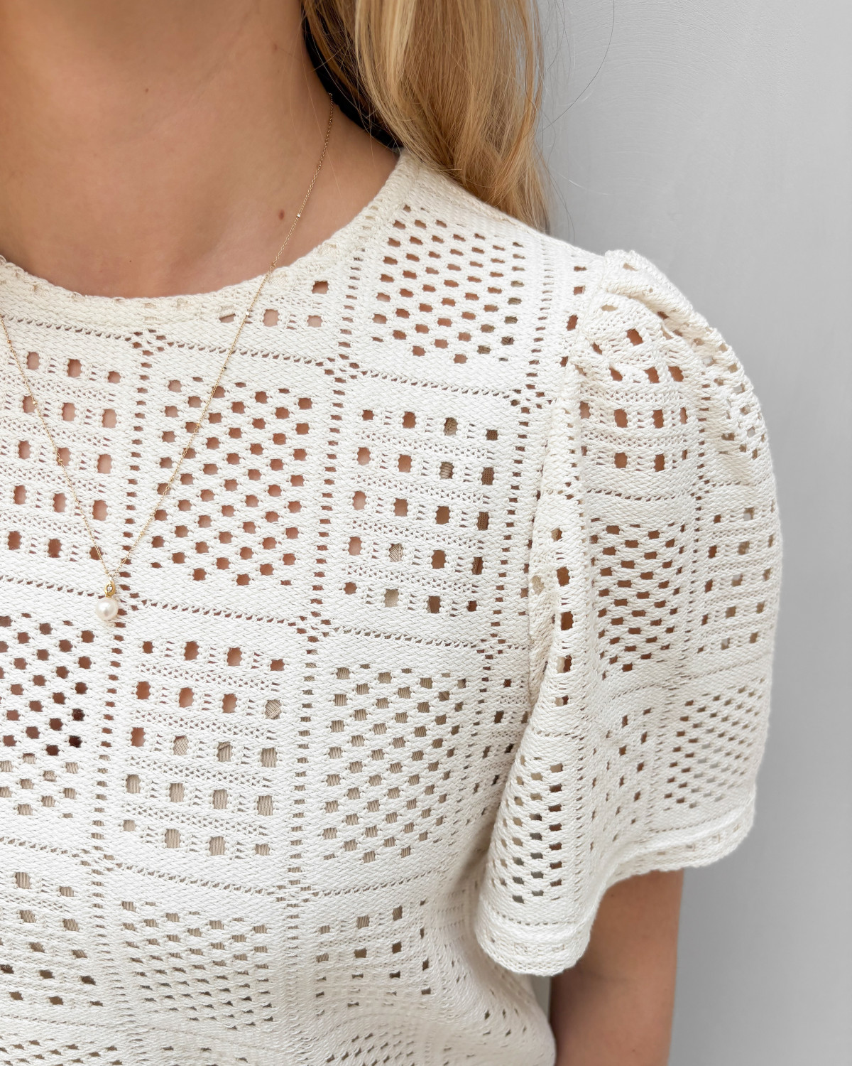 VILA Vinovira Birch O-Neck S/S Top - S - Beige