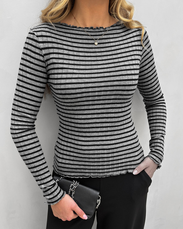 Stribet bluse til damer