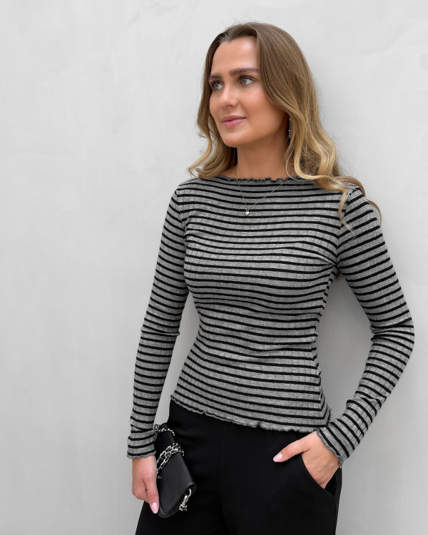 Stribet bluse til damer