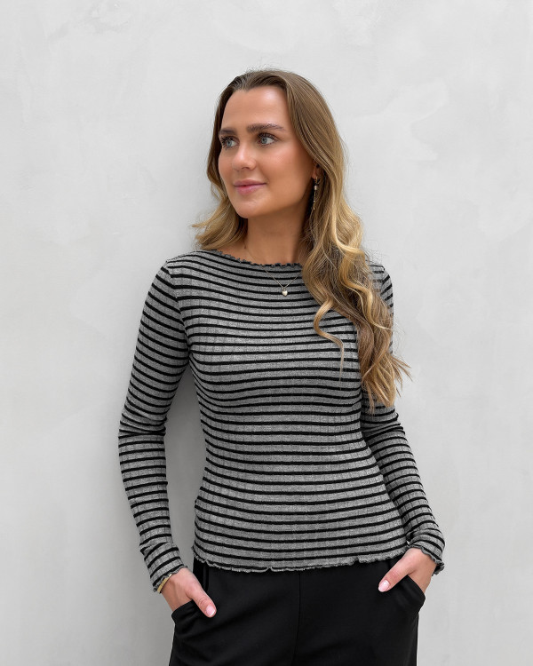 Stribet bluse til damer