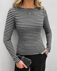 Stribet bluse til damer