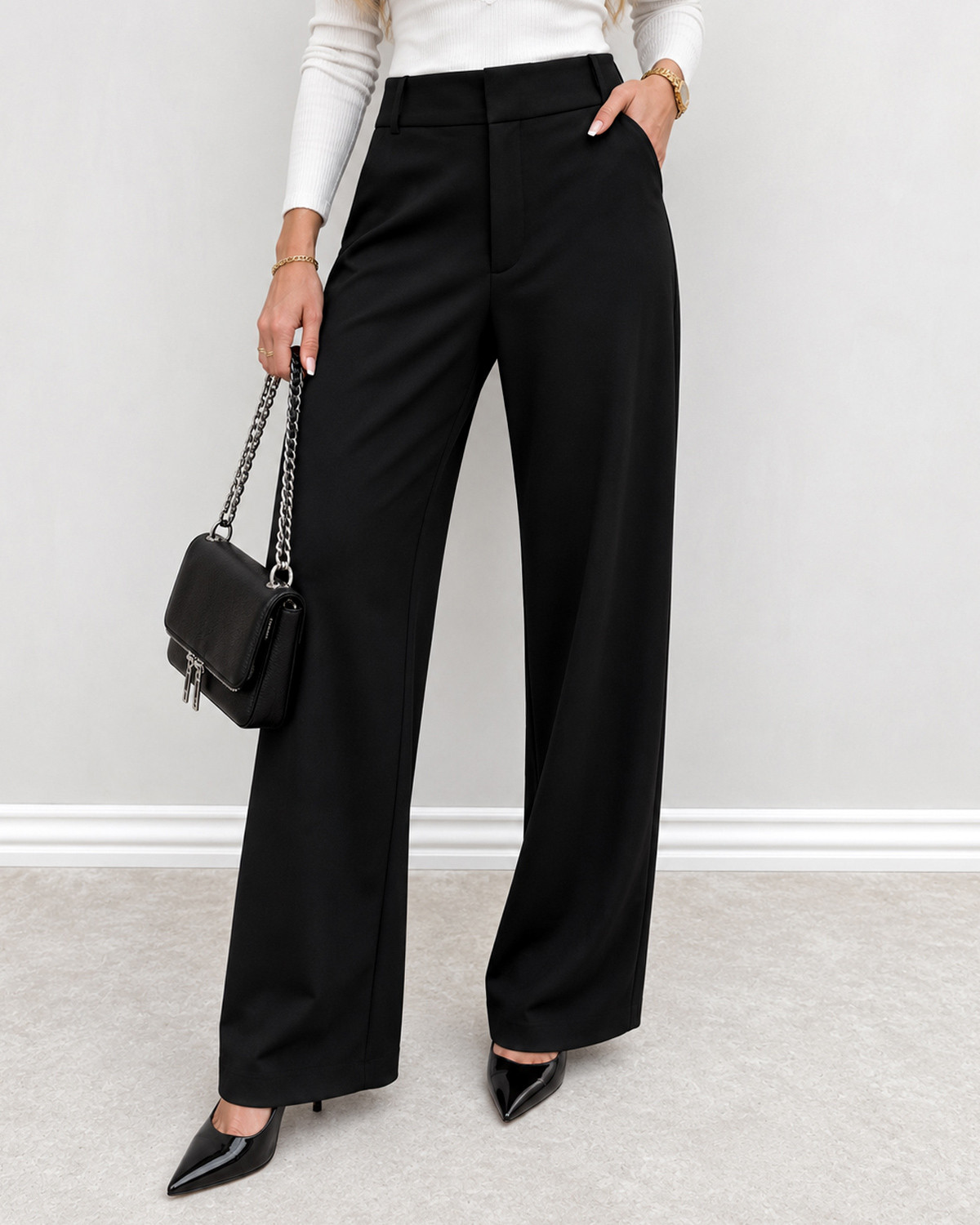 JDY Jdygeggo Black Life Occasion Pant - Sort - L