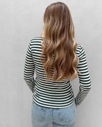 Stribet bluse til damer