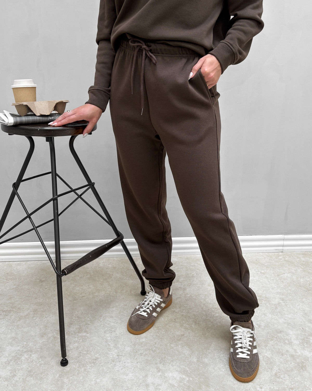 Pieces Pcchilli Hot Fudge Hw Sweat Pants - XL - Brun