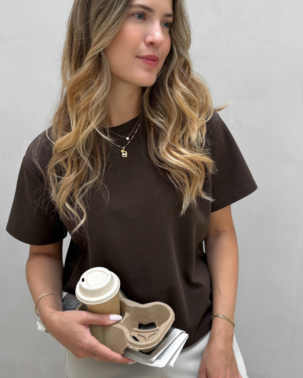 Brun t-shirt til damer
