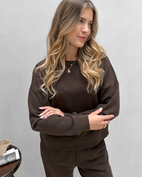 Brun sweatshirt til damer