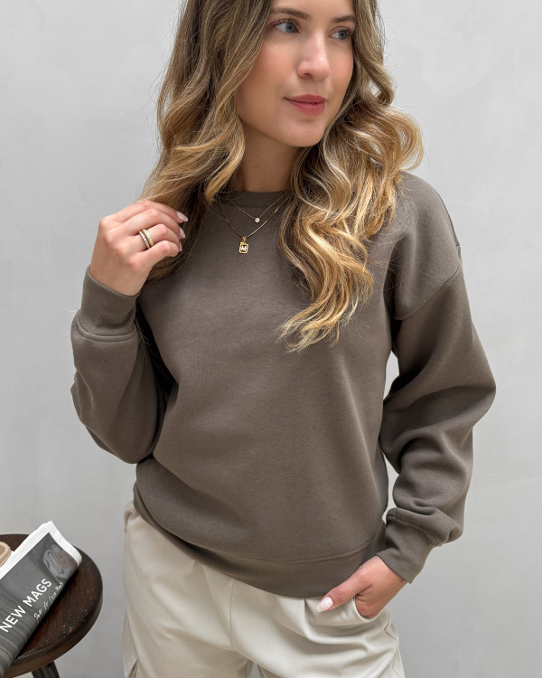 Brun sweatshirt til damer