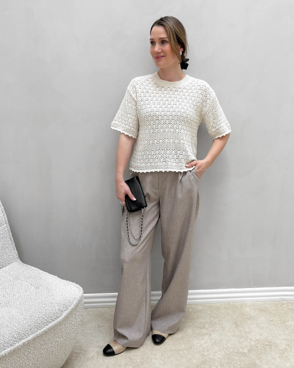 Vero Moda t-shirt i let strik - Strikket bluser
