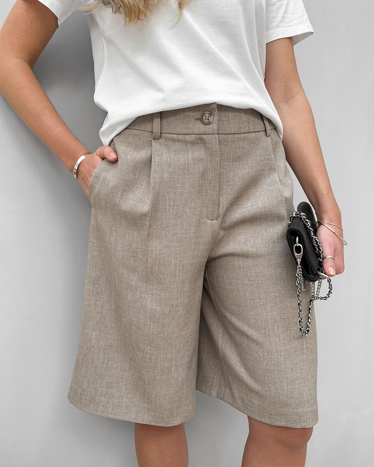 ONLY Onllinda Fungi W Melange Life Hw Mel Long Shorts
