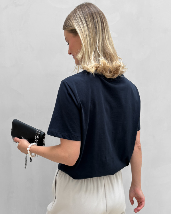 Mørkeblå t-shirt til damer