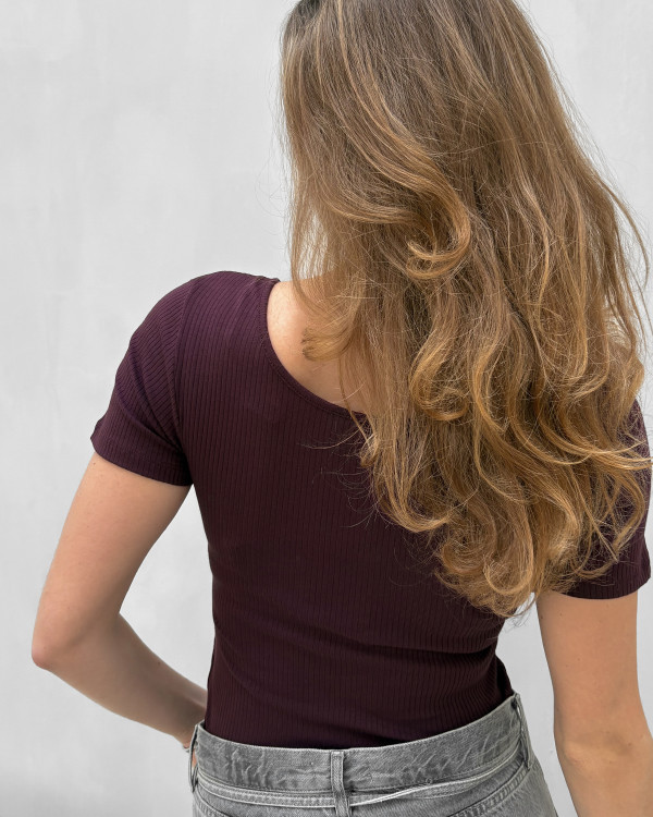 Pckitte bluse i ribmateriale - Tætsiddende bluser