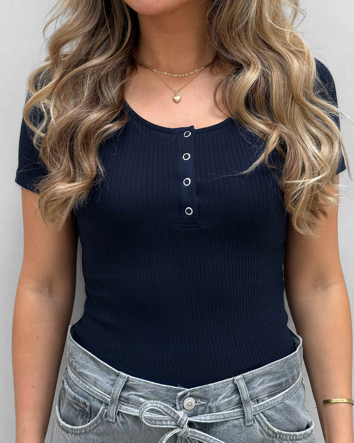 Pieces Pckitte Maritime Blue Ss Top - XS - Blå