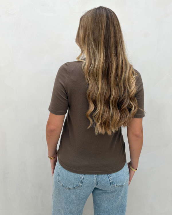 Brun polo t-shirt til damer