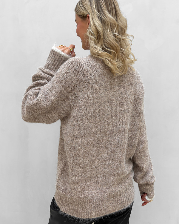 Striktrøje med detalje - Dame mode