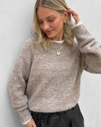 Striktrøje med detalje - Dame mode