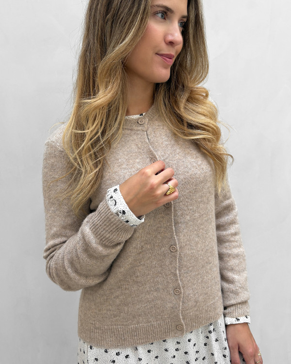 Beige cardigan til damer