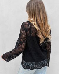 Sort blondebluse til damer