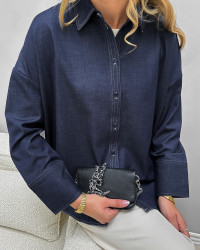 Denim skjorte i mørkeblå