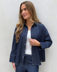 Denim skjorte i mørkeblå