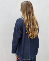 Denim skjorte i mørkeblå