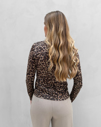 Bluse med leopardprint til damer