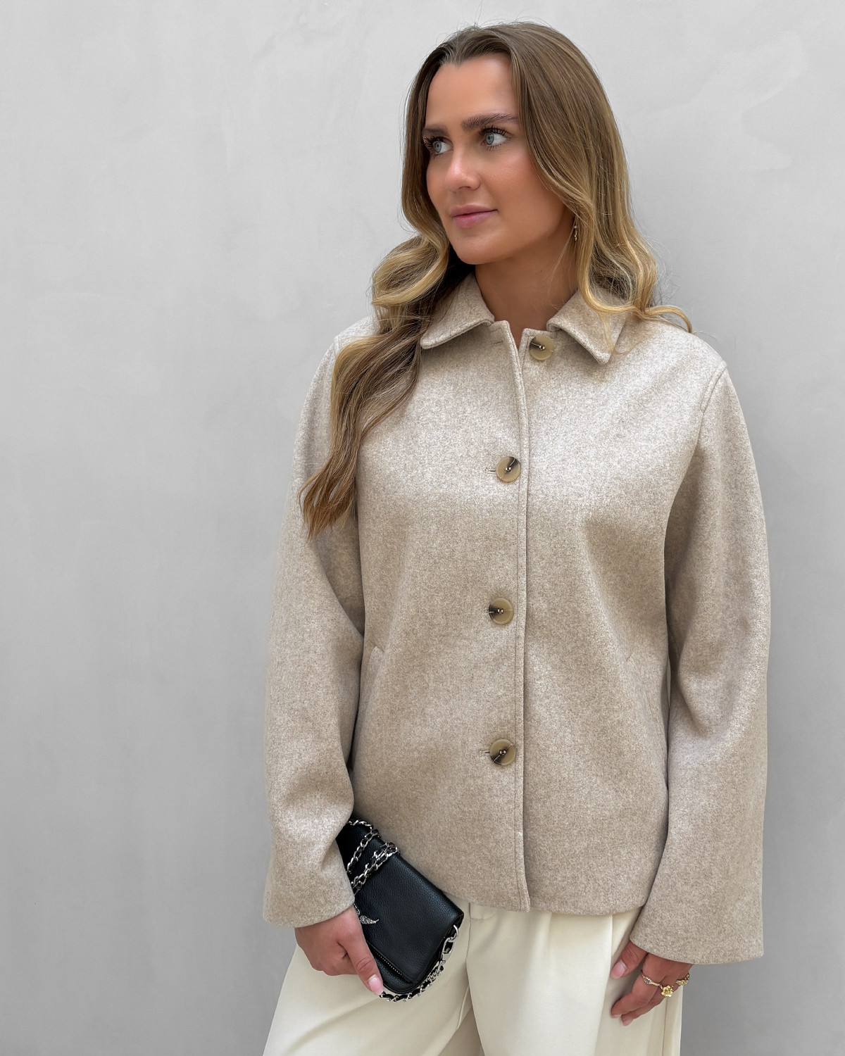 VILA Viclaudia Natural Melange L/S Jacket - 44 - Brun