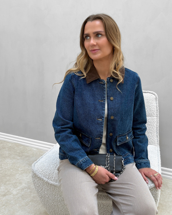Blå denimjakke til damer