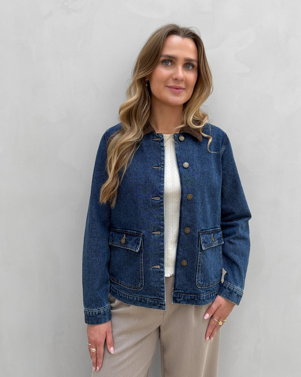Blå denimjakke til damer
